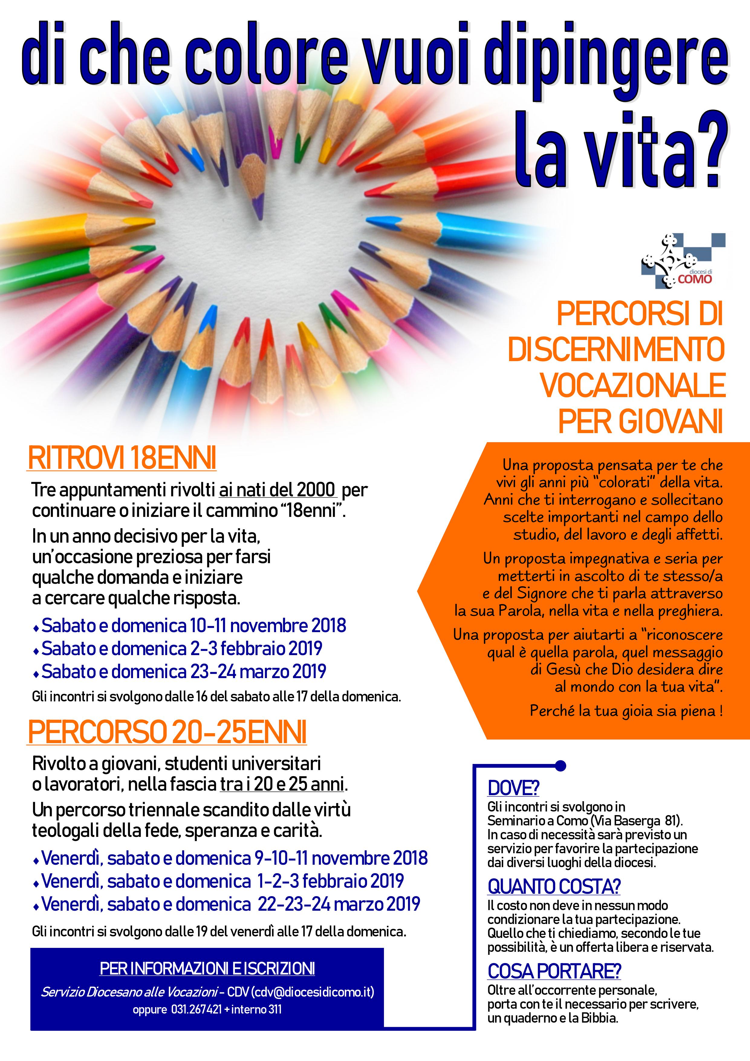 Percorsi vocazionali per Giovani 2018-2019